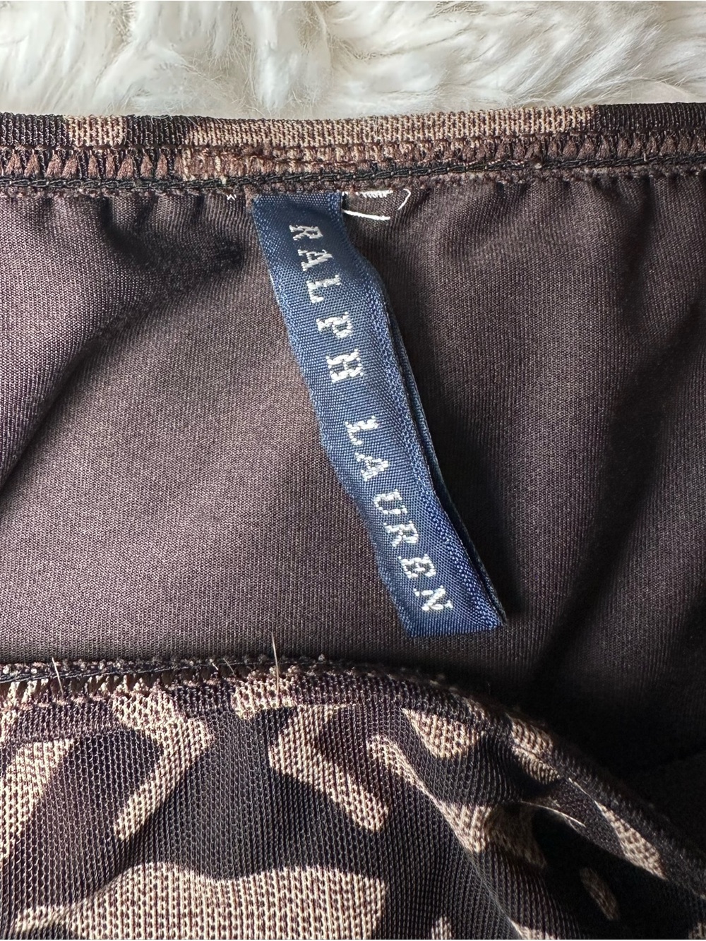 Ralph Lauren Tribal Print Tankini Swim Set Side Tie Brown Tan M Est - Picture 6 of 16